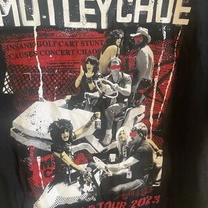Motley Crue Golf Cart Choas The World Tour 2023 T-Shirt Size XL